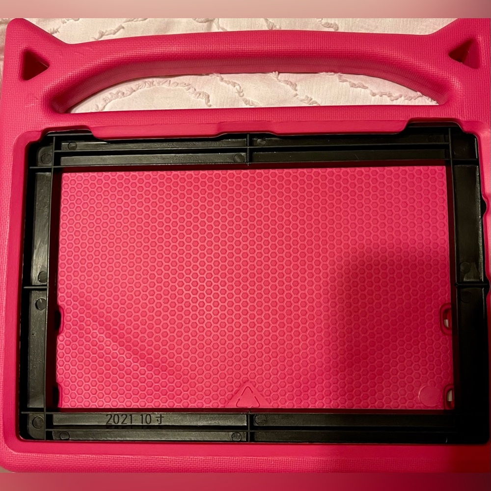 Amazon Fire HD 10 pink shockproof tablet case. New in original bag with barcode